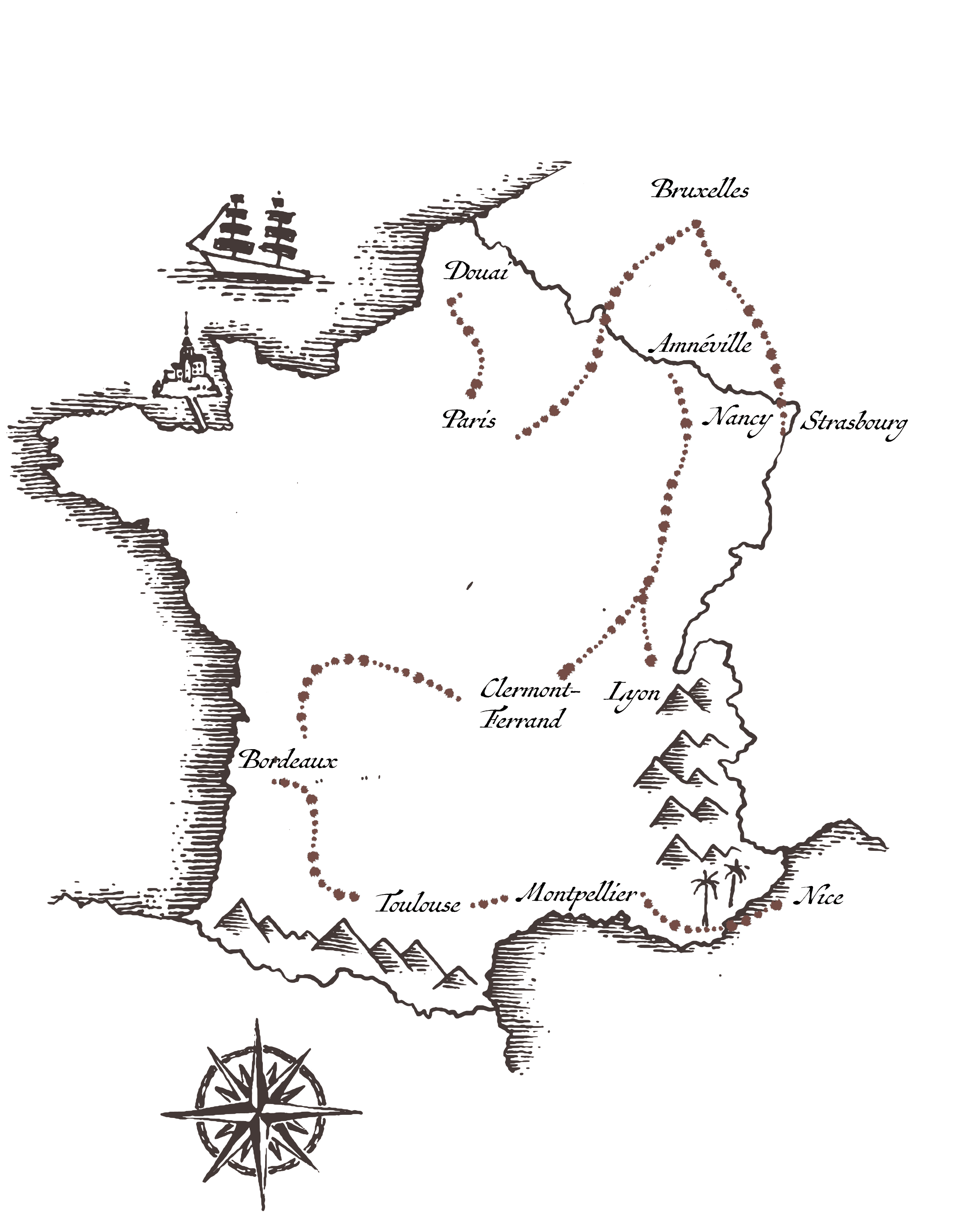 Carte des dates de tournée